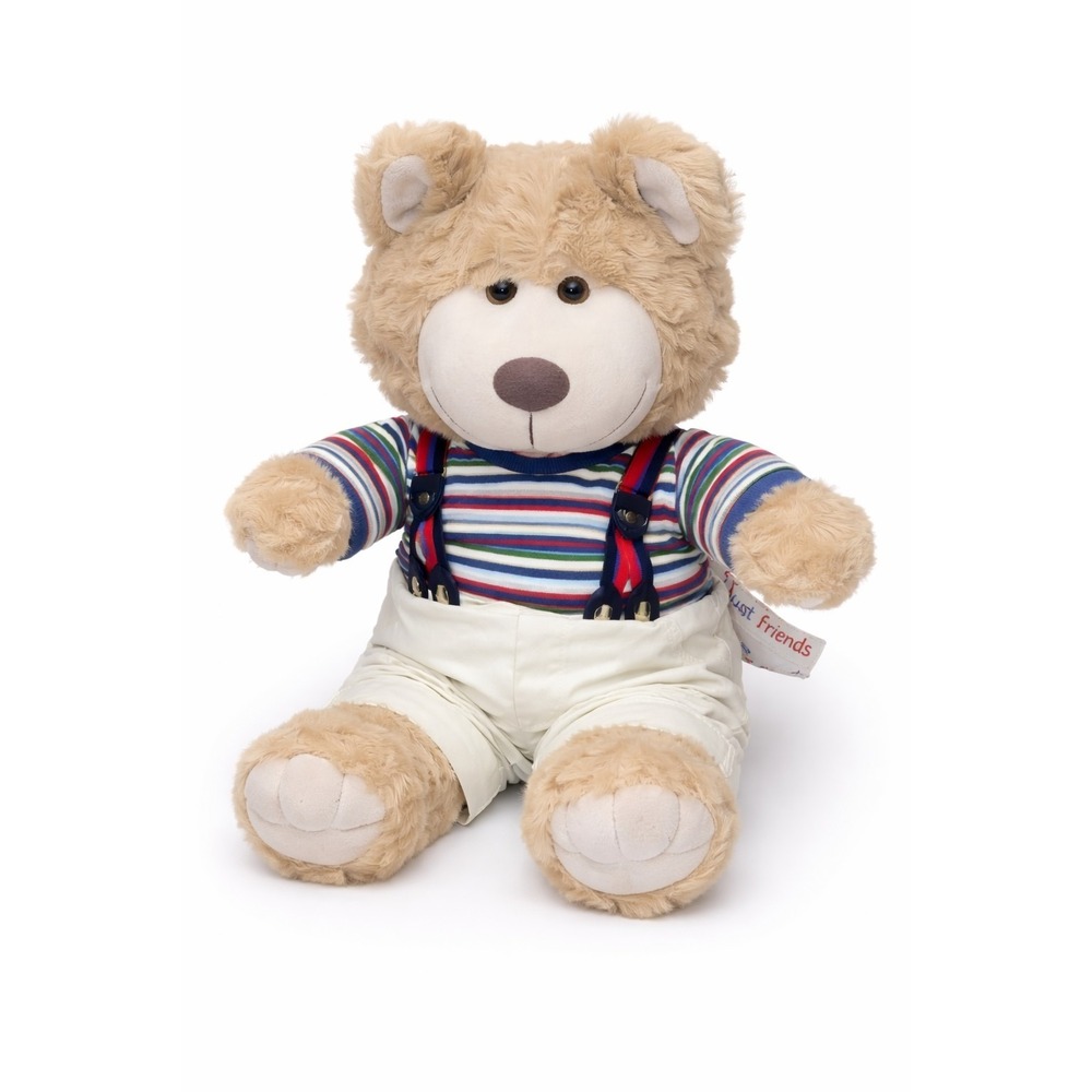 Vintage Just Friends Teddy Bear Plush Striped Shirt Suspenders Shorts 20in Korea
